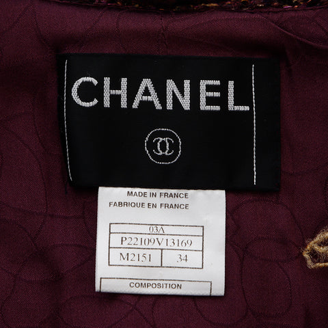 シャネル CHANEL size:34 03A ツイード スーツ パープル WS7764