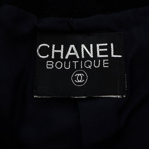 シャネル CHANEL ココマークボタン ノーカラー ジャケット ネイビー ブラック WS7772