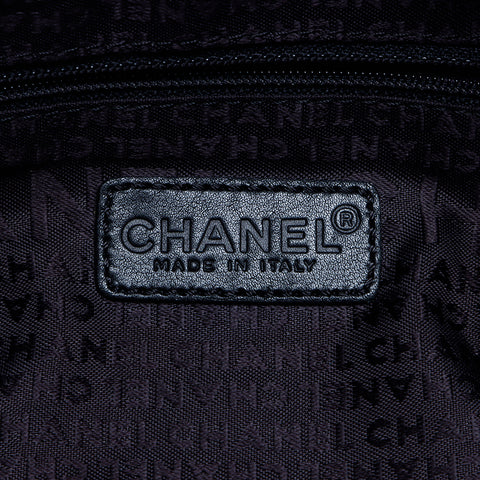 シャネル CHANEL 7番台 ラムスキン チョコバー シルバー金具 ハンドバッグ ブラック WS7782