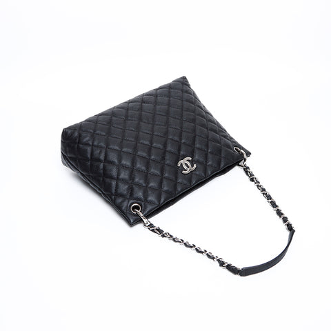 シャネル CHANEL 19番台 シルバー金具 キャビアスキン ショルダーバッグ ブラック WS7788