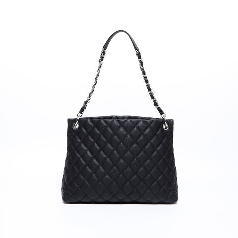 シャネル CHANEL 19番台 シルバー金具 キャビアスキン ショルダーバッグ ブラック WS7788