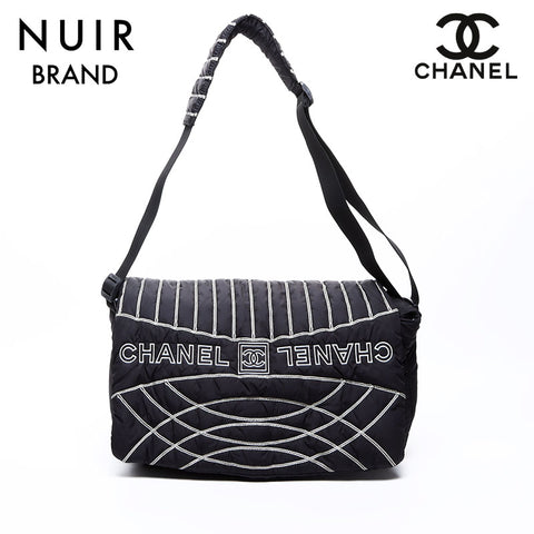 シャネル CHANEL 10番台 スポーツライン ショルダーバッグ ブラック WS7790