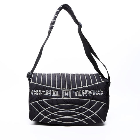 シャネル CHANEL 10番台 スポーツライン ショルダーバッグ ブラック WS7790