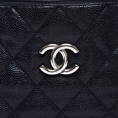 シャネル CHANEL 17番台 マトラッセ シルバー金具 キャビアスキン ショルダーバッグ ブラック WS7792