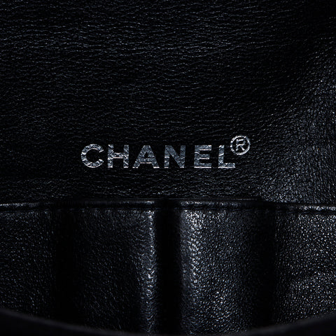 シャネル CHANEL 6番台 コットン エナメル 2.55 ショルダーバッグ ブラック WS7795