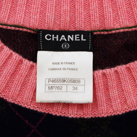シャネル CHANEL サイズ:34 半袖 カシミア ココマーク ワッペン ワンピース ネイビー WS7797