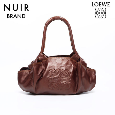 LOEWE Anagram Nappa Handbag Brown WS7809