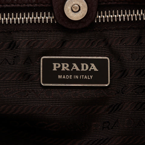 プラダ PRADA レザー ハンドバッグ ブラウン WS7812