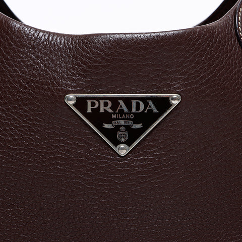 プラダ PRADA レザー ハンドバッグ ブラウン WS7812