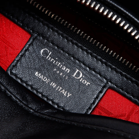 クリスチャンディオール Christian Dior レディーディオール シルバー金具 ラムスキン 2way ショルダーバッグ ブラック WS7816