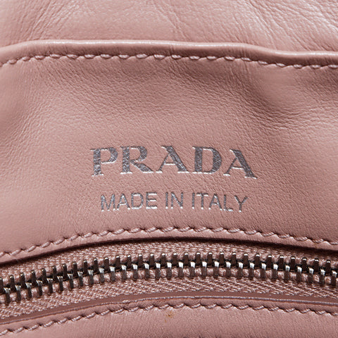 プラダ PRADA チェーン レザー シルバー金具 1BH083 ダイアグラム ショルダーバッグ ベージュ WS7819