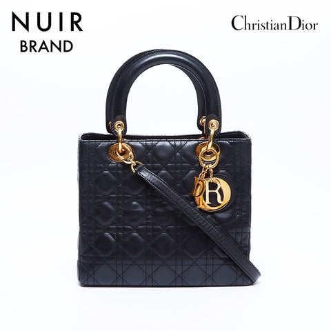 クリスチャンディオール Christian Dior レディーディオール 2way レザー ショルダーバッグ ブラック WS7821