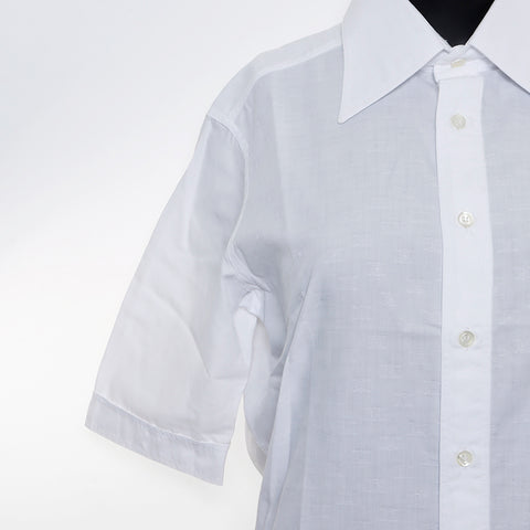 CELINE Size: 37 Macadam all-over pattern Short sleeve shirt white WS7834