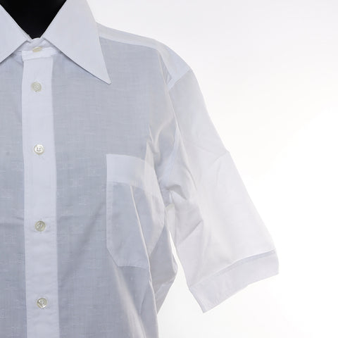 CELINE Size: 37 Macadam all-over pattern Short sleeve shirt white WS7834