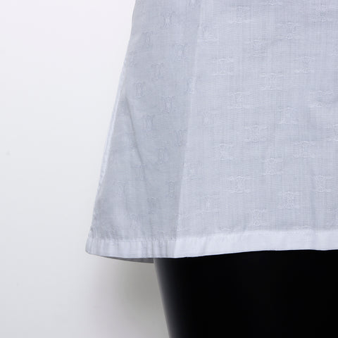 CELINE Size: 37 Macadam all-over pattern Short sleeve shirt white WS7834