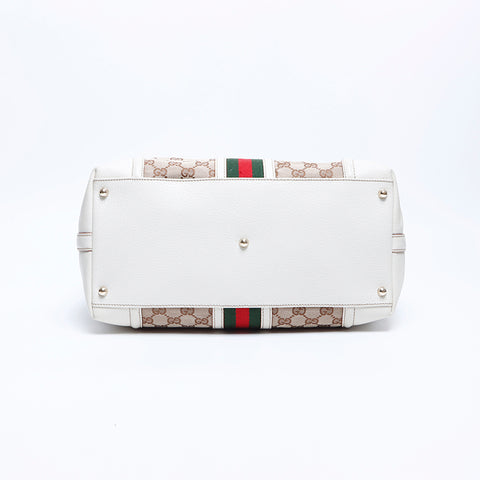 グッチ GUCCI GG キャンバス シェリーライン ハンドバッグ ベージュ WS7855