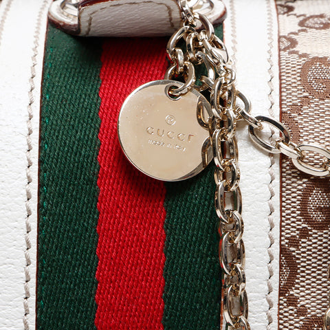 グッチ GUCCI GG キャンバス シェリーライン ハンドバッグ ベージュ WS7855