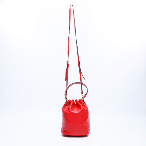 Prada Duet皮革桶袋肩带红色WS7857
