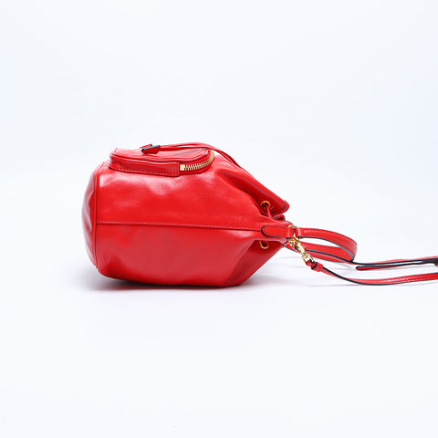Prada Duet皮革桶袋肩带红色WS7857
