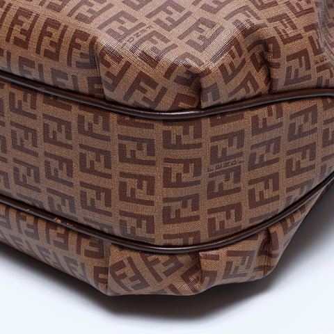 FENDI Zucchino PVC Shoulder Bag Brown WS7862