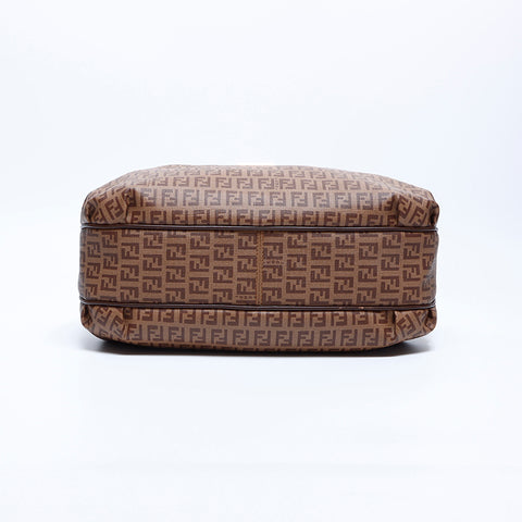 FENDI Zucchino PVC Shoulder Bag Brown WS7862
