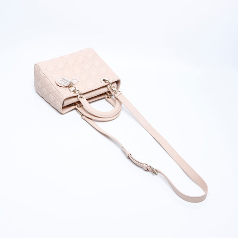基督教Dior Lady Dior 2way皮革手提包粉红色WS7865