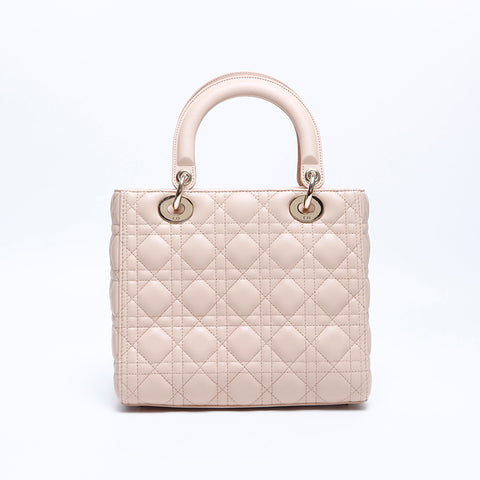 基督教Dior Lady Dior 2way皮革手提包粉红色WS7865