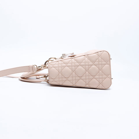 基督教Dior Lady Dior 2way皮革手提包粉红色WS7865