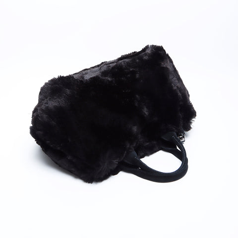 Prada Canapa fur手提袋黑色WS7874
