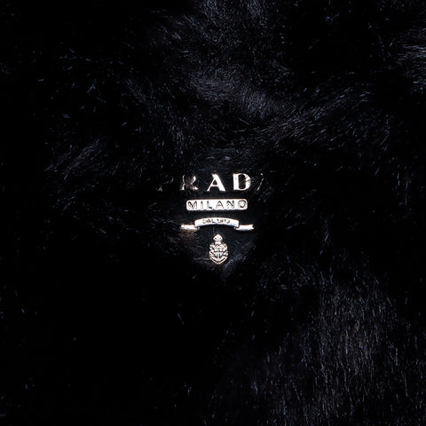 Prada Canapa fur手提袋黑色WS7874