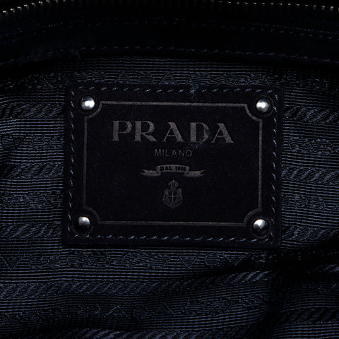 Prada Canapa fur手提袋黑色WS7874