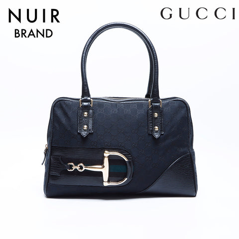 グッチ GUCCI ホースピッド GGキャンバス ショルダーバッグ ブラック WS7875