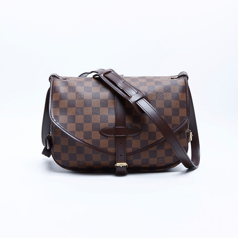 ルイ・ヴィトン LOUIS VUITTON ソミュール ダミエ ショルダーバッグ ブラウン WS7881