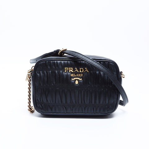 プラダ PRADA マトラッセ チェーン レザー ショルダーバッグ ブラック WS7887 – NUIR VINTAGE