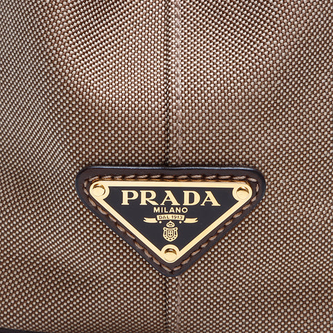 プラダ PRADA ジャガード 2way ハンドバッグ ブラウン WS7891