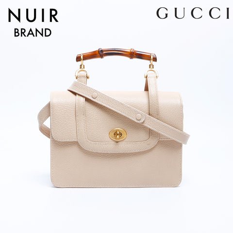 Gucci Bamboo Shoulder Bag Beige WS7903