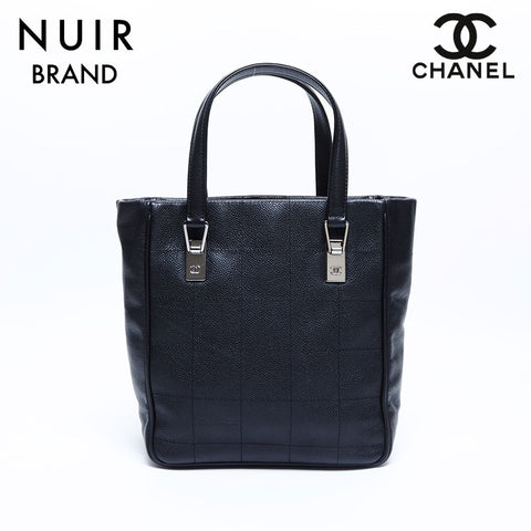 Chanel Chocolate Bar Caviar No. 8 Tote Bag Black WS7910