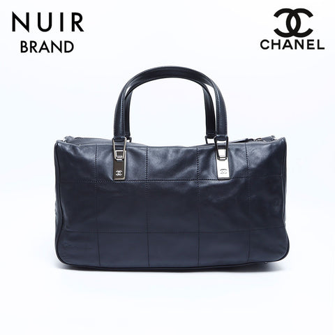 Chanel Chocolate Bar Boston No. 7 Handbag Black WS7912