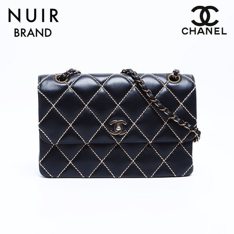 シャネル CHANEL ワイルドステッチ マトラッセココマーク6番台 ショルダーバッグ ブラック WS7914 – NUIR VINTAGE