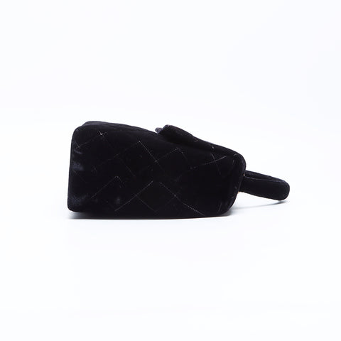 Chanel Coco Mark Matelasse Velour Kelly Type No. 4 Handbag Black WS7917