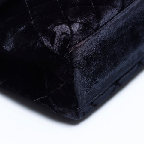 Chanel Coco Mark Matelasse Velour Kelly Type No. 4 Handbag Black WS7917