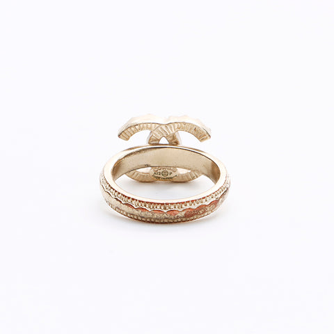 CHANEL COCO Mark Rhinestone A12P Ring gold WS7930