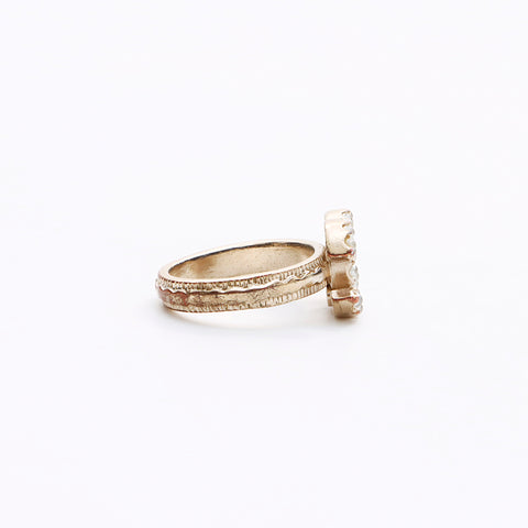 CHANEL COCO Mark Rhinestone A12P Ring gold WS7930