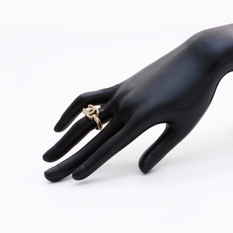 CHANEL COCO Mark Rhinestone A12P Ring gold WS7930