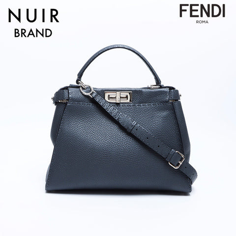 FENDI Peekaboo Shoulder Bag Grey WS7938
