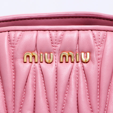 ミュウ ミュウ Miu Miu 2way マトラッセ ショルダーバッグ ピンク WS7939