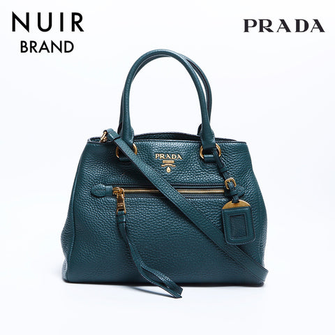 PRADA 2way Shoulder Bag Green WS7943