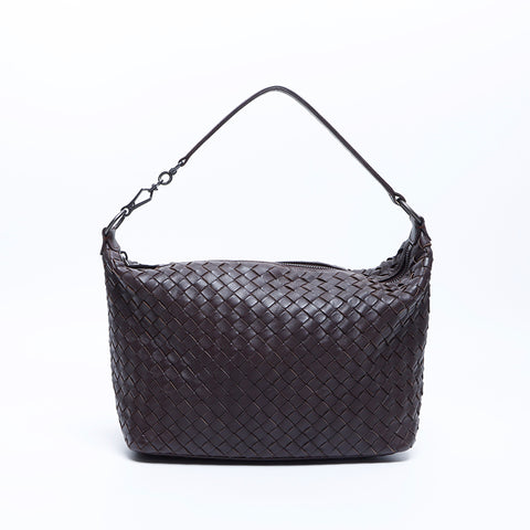 ボッテガヴェネタ BOTTEGAVENETA イントレチャート 25cm ショルダーバッグ ブラウン WS7944