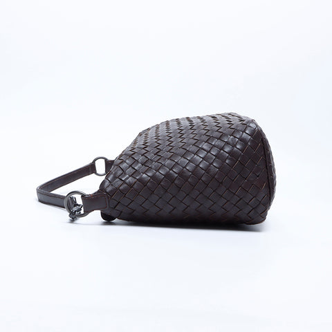 ボッテガヴェネタ BOTTEGAVENETA イントレチャート 25cm ショルダーバッグ ブラウン WS7944