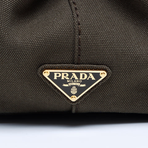 プラダ PRADA カナパ キャンバス 2way ハンドバッグ カーキ WS7953